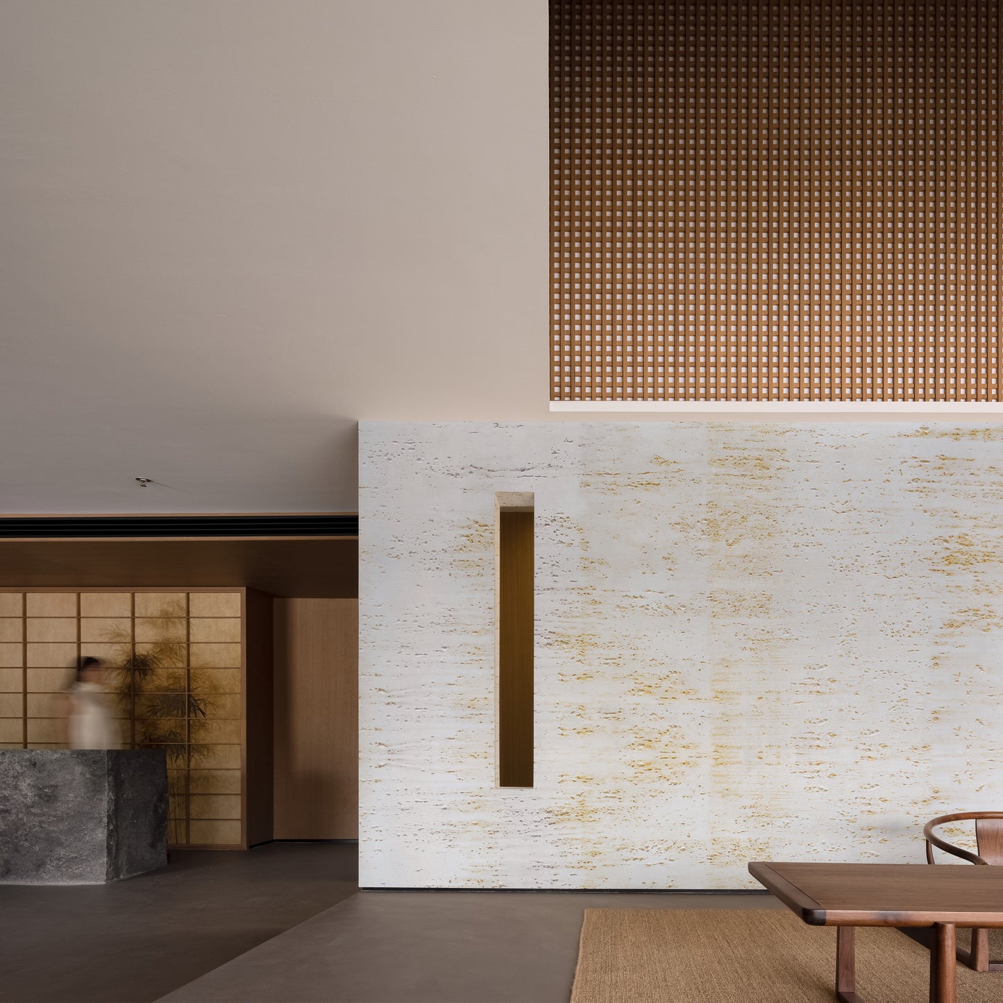 Tấm ốp đá uốn cong - Mã: Ms Travertine (White Golden)