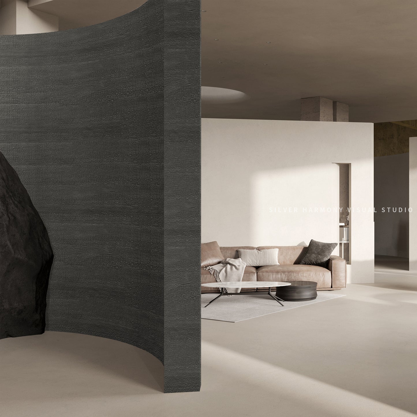 Tấm ốp đá uốn cong - Mã: Charcoal Burnt Wood Board (Black)