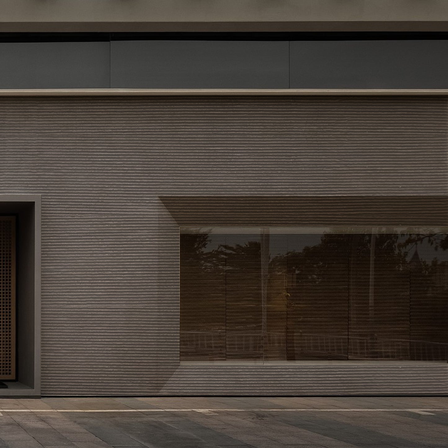 Tấm ốp đá uốn cong - Mã: Round Line Stone (Dark Grey)