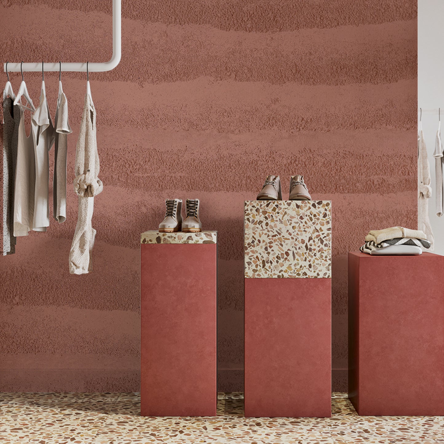 Tấm ốp đá uốn cong - Mã: Rammed earth slab