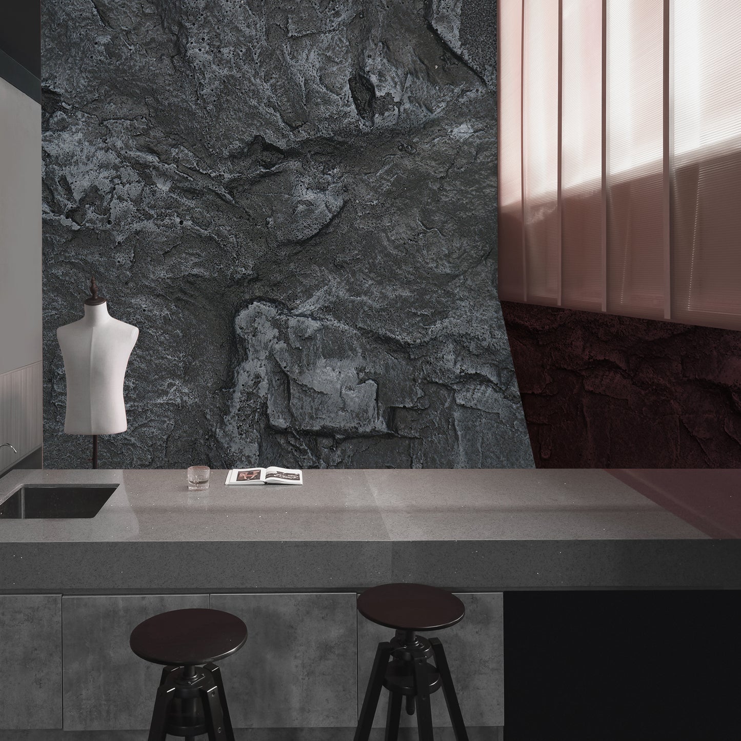 Tấm ốp đá uốn cong - Mã: Big Stone Rock Slab (Vintage Silver)