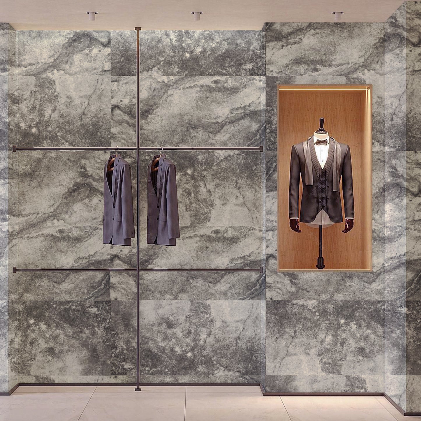 Tấm ốp đá uốn cong - Mã: Dolomitic Travertine (Dark grey)