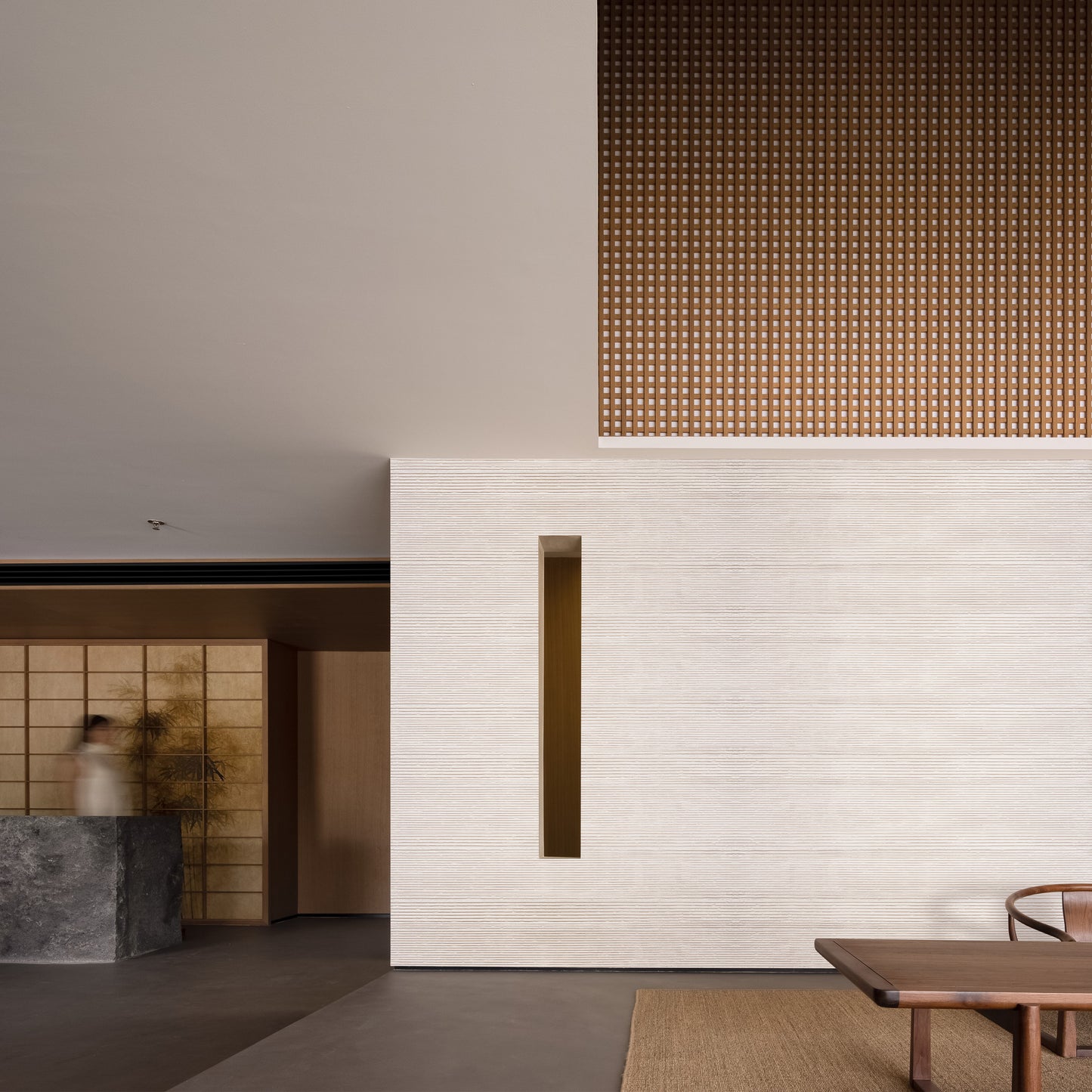 Tấm ốp đá uốn cong - Mã: Square line Stone (White)